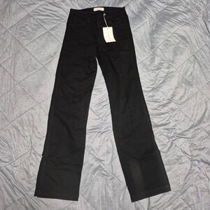 Flying Monkey Black Label Women Jeans 25 Black Straight Leg Slit Hem Y2556 NWT